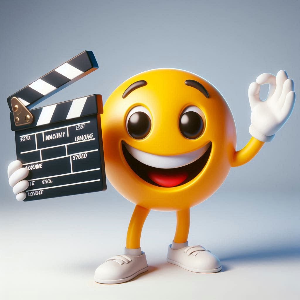 Curtas Animação - Pixar style person clapping the clapperboard